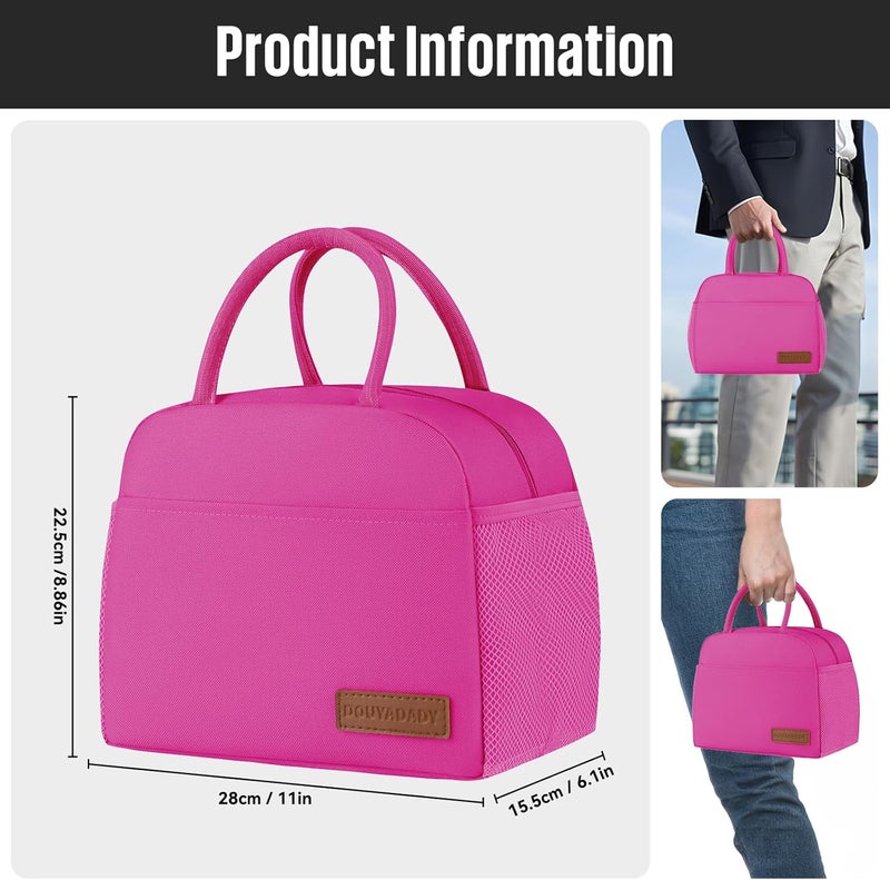 douyadady Lunch Bag Women/Men Lunch Box Women/Men (Rose Red) - Image 2